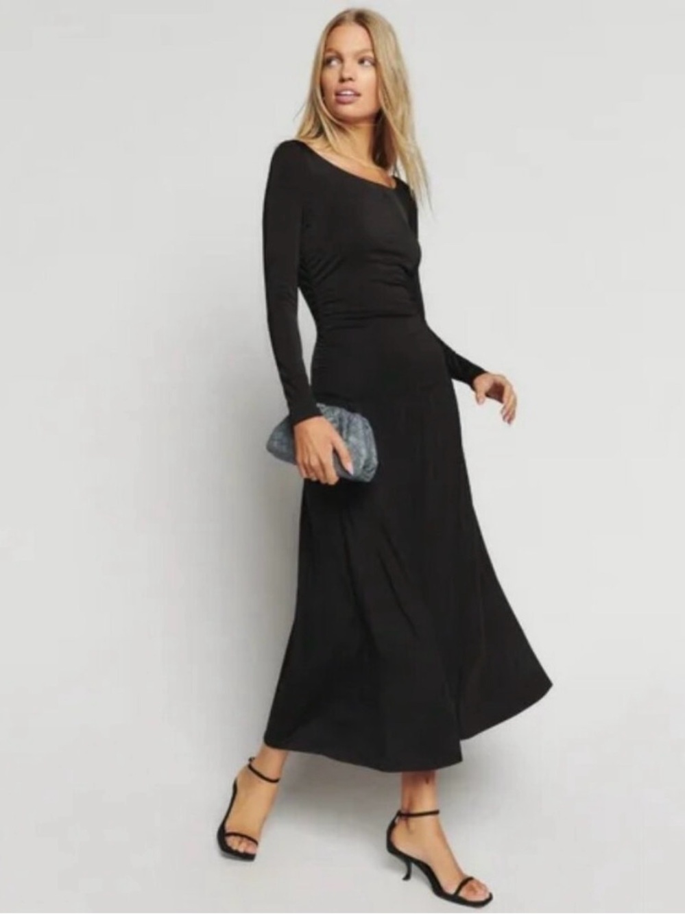Reformation Zumi Knit Long Sleeve Black Maxi Dress -NWT